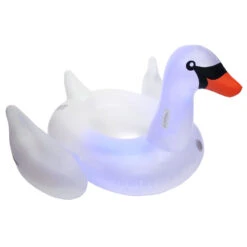 Swimline Giant LED Light-Up Swan Ride-On -Essentials Pool Store giant led light up swan ride on by swimline 10