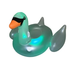 Swimline Giant LED Light-Up Swan Ride-On -Essentials Pool Store swimline giant led light up swan ride on 1
