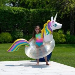 LED Unicorn Glitter Swim Ring -Essentials Pool Store unicorn3